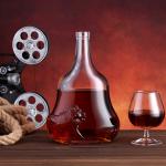 Collar Material Glass 500ml 1000ml Clear Tabular Glass Bottle for Vodka Brandy