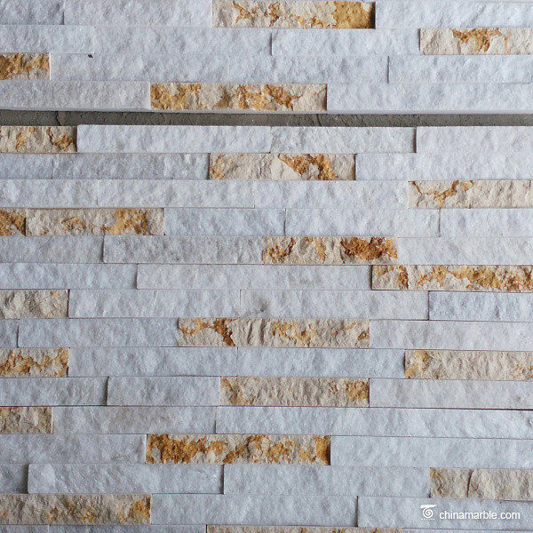 Yellow White Galala Beige Marble Culture Stone , Ledger Stone Panels Anti - Mildew