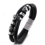 High Quality Stainless Steel Skeleton Skull Bracelet Men Vintage Jewelry