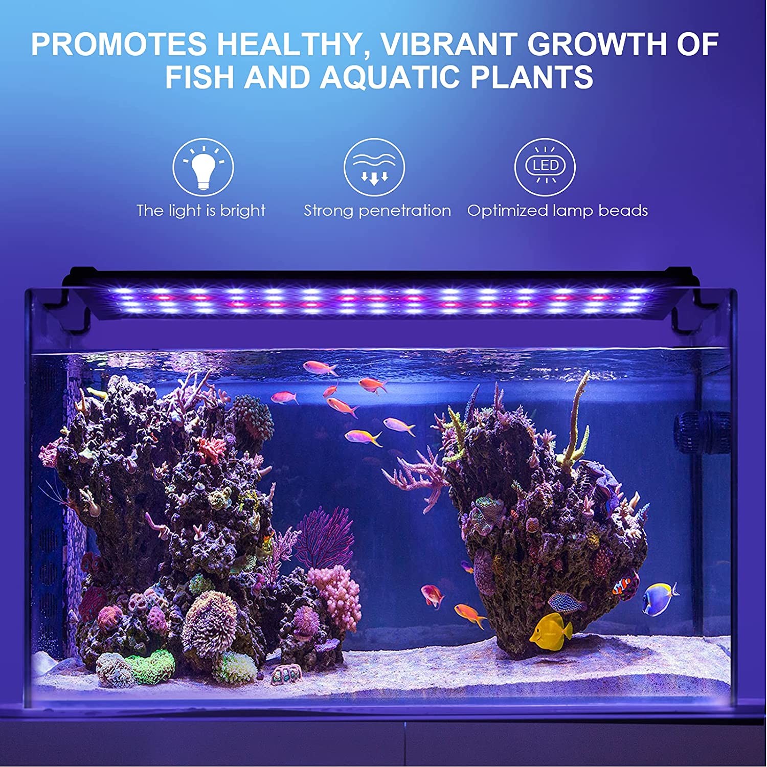 Adjustable Timer 14W Aquarium LED Light Sunrise Daylight Moonlight Mode