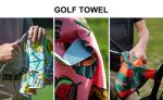 Custom Golf Printing Towel Microfiber Waffle Golf Towel Anti-Bacterial