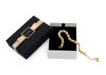 Small Decorative Black Jewellry Box , Earring Necklace Bracelet Storage Box With
