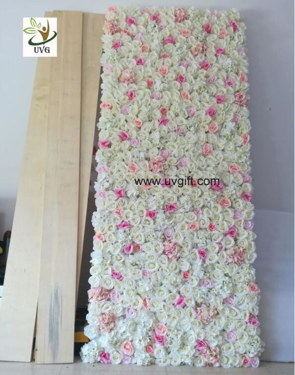 UVG 8ft white photography backdrops in silk wedding flower wall for event stage decoration CHR1122