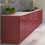 Plywood Furniture Durable Gray Glossy Kitchen Cabinet With Lacquer Finish