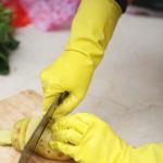 Soft Elastic Anti Slip Kitchen 40g Rubber Dishwashing Gloves