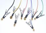Clinical EEG Ear Clip Electrodes , Medical EEG Cable 1.5mm Din Connector