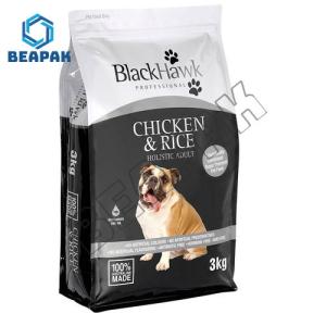 Quality Flat Bottom Pet Food Packaging Plastic Bag Heat Seal With Zipper wholesale