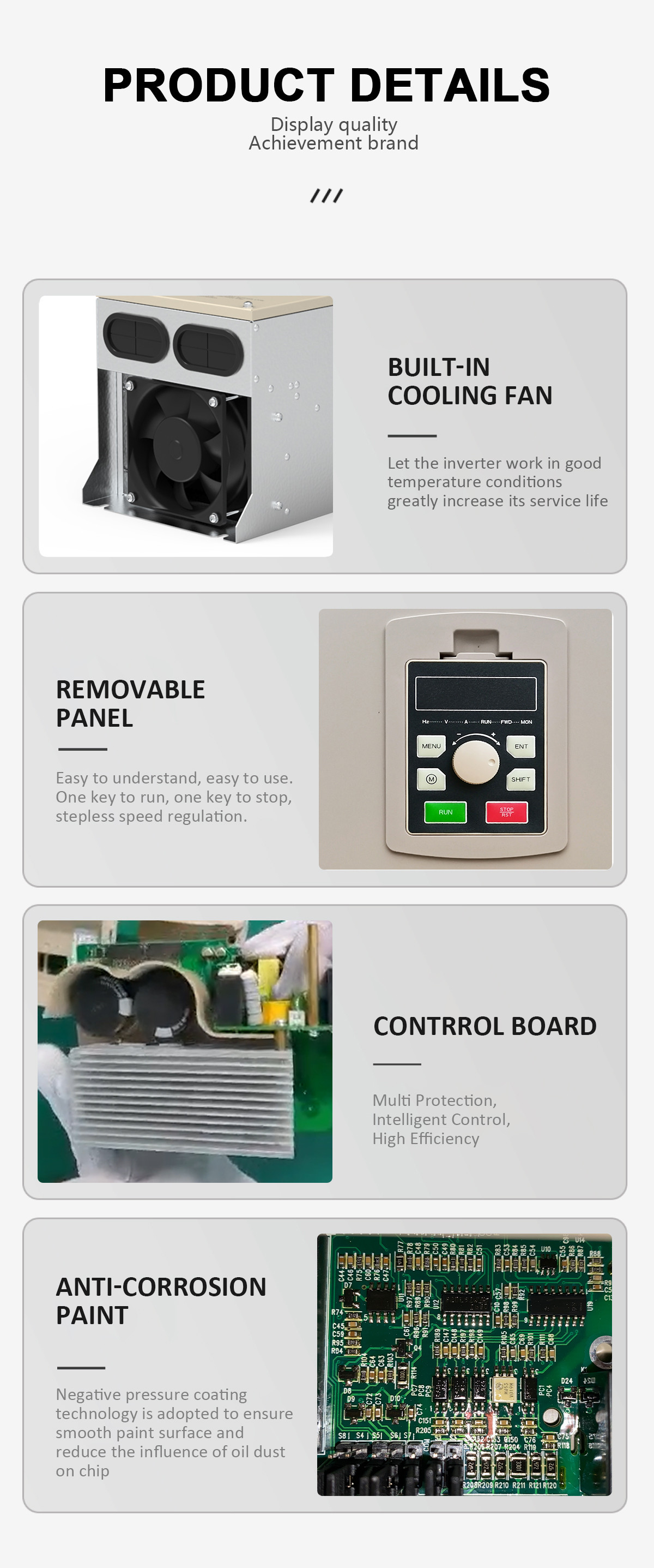 Three Phase Frequency Inverter AC Speed Control VFD 15KW 18.5KW