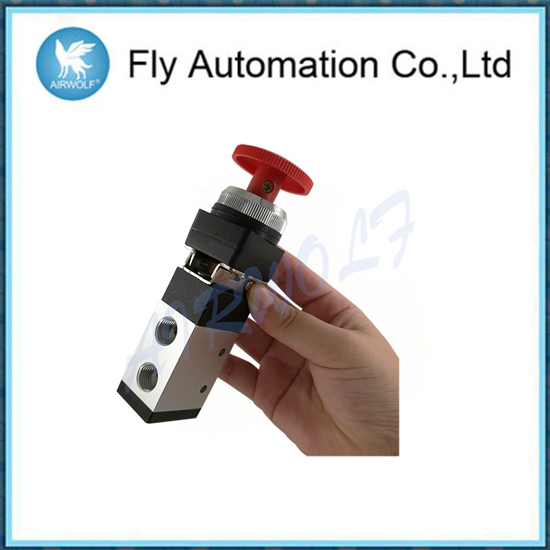 1/4" Mechanical 3/2 Way Push Button Air Valve Red Port Convenient Operation