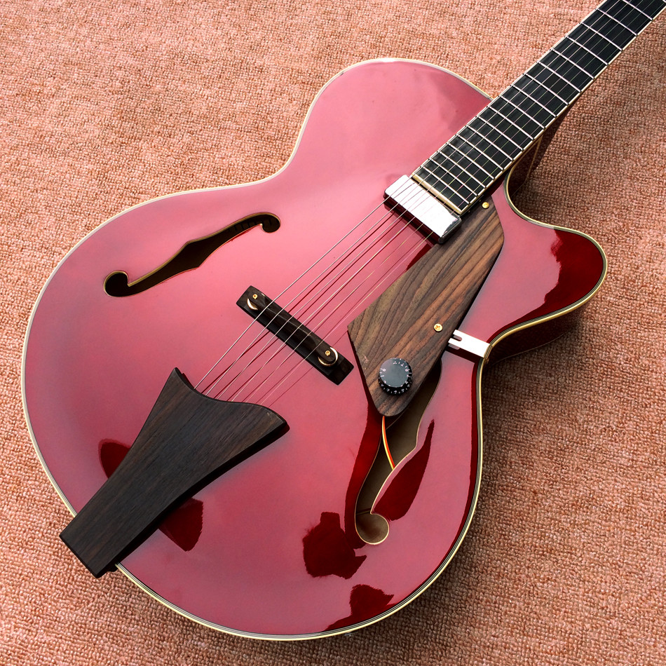 Custom jazz hollow electric guitar, A piece of pickups Jazz electric guitar, free shipping