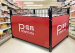 Two Layer Supermarket Display Shelving Supermarket Promotion Table With Storage