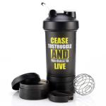 Custom Logo Three Layers Fitness Bpa Free Plastic Shaker Bottles