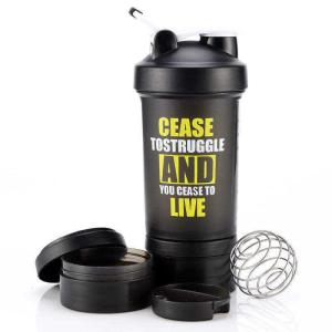 Quality Custom Logo Three Layers Fitness Bpa Free Plastic Shaker Bottles wholesale