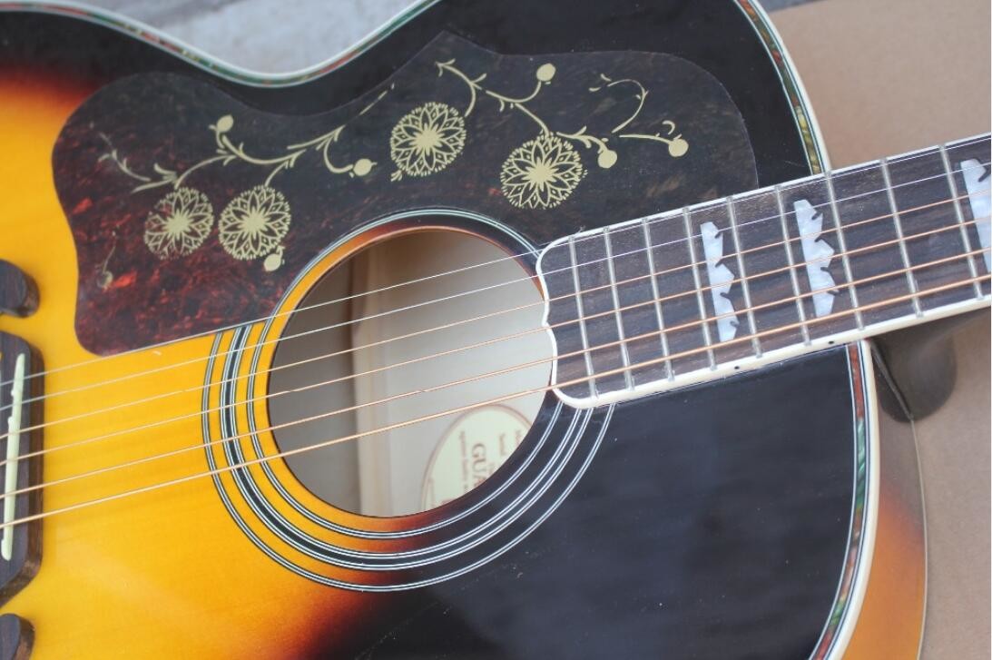 2018 New Left handed G200 acoustic guitar celluloid binding GB lefty GB200 electric acoustic guitar