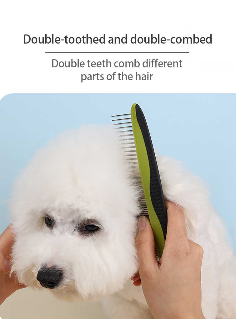 Pet Grooming Comb Set Custom Logo 2 In 1 Cat Hair Comb DogPower Source