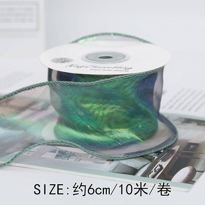 40mm Polyester Organza Ribbon With Satin Edge Shinny Pink Organza Ribbon