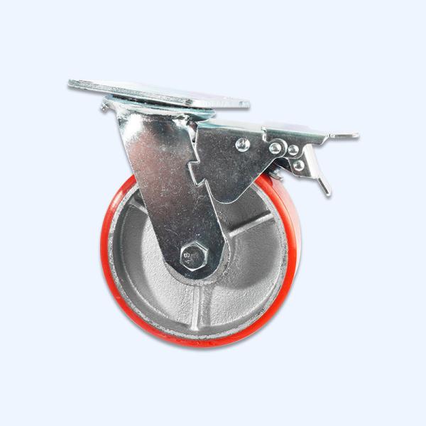125mm Diameter Industrial Trolley 4 Inch PU Swivel Casters with 12*8.2mm Hole