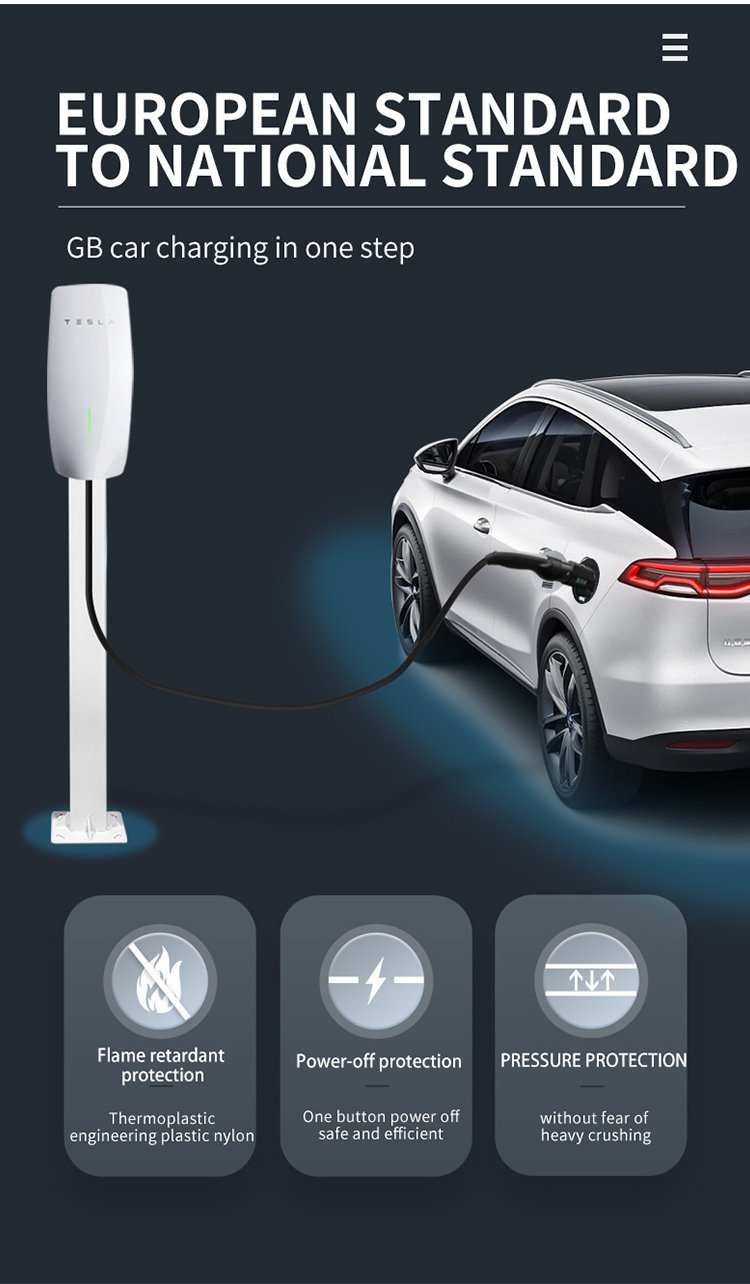 Efficiency ≥98 GBT Charging Socket 32A Type 2 IEC62196 Charger Adaptor for Chinese Electric Cars
