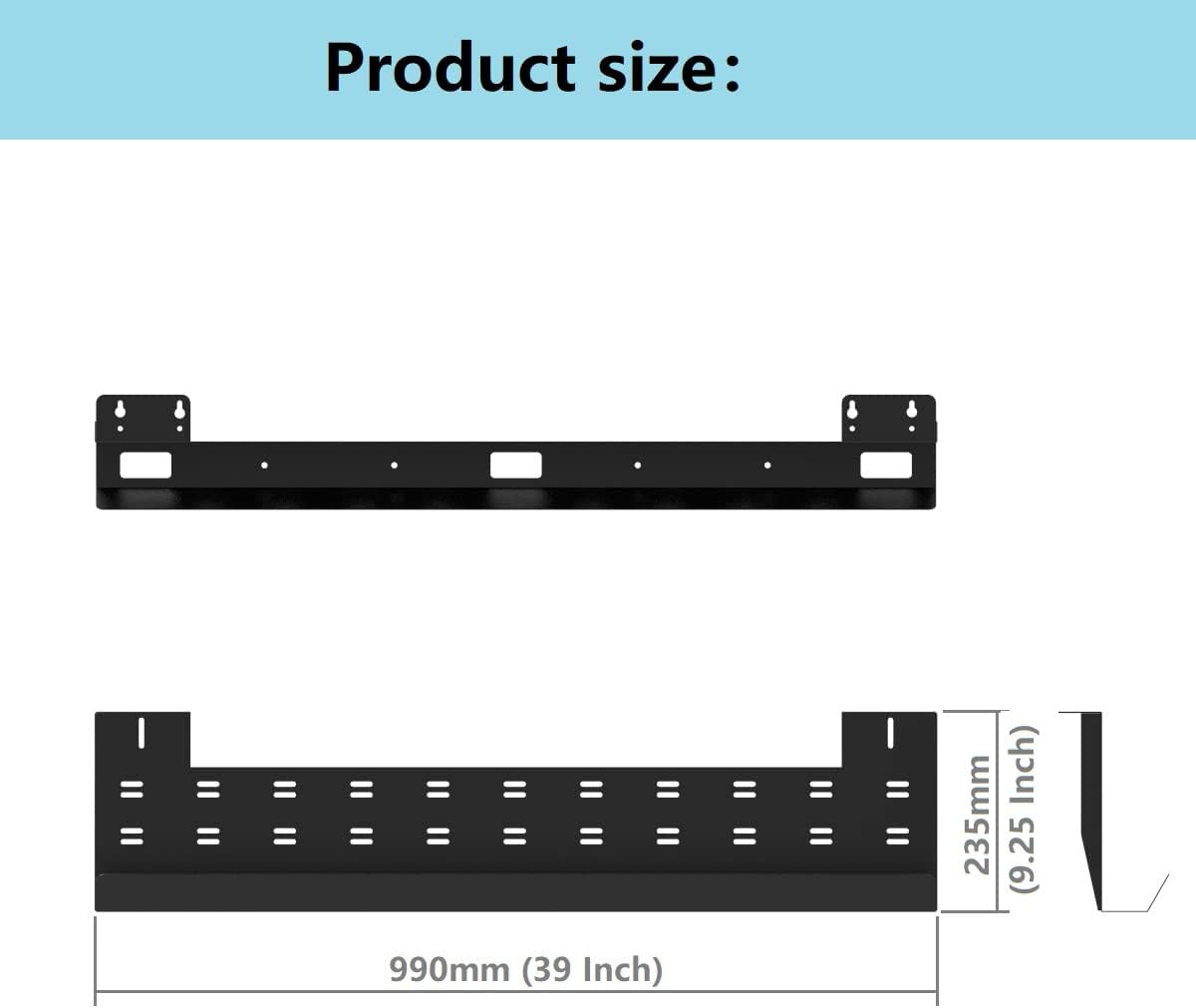 Long Metal Under Desk Cable Organizer Tray for Perfect Standing Desk Cable Management