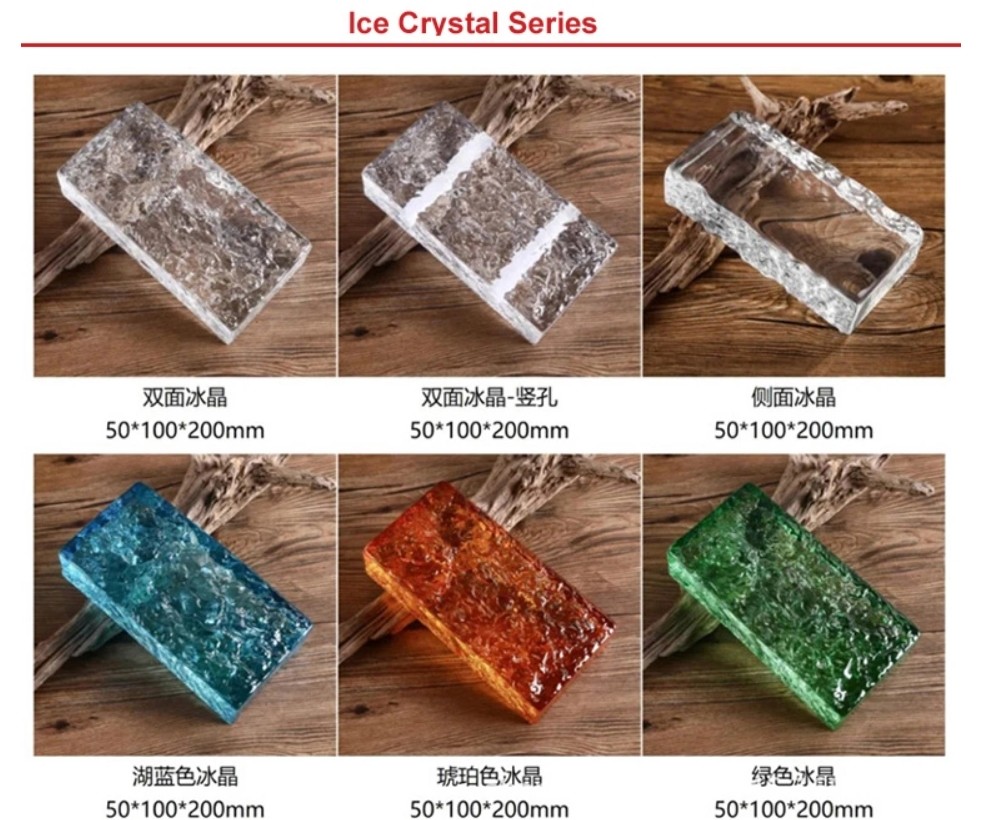 Building Transparent Mosaic Tile Decoration Partition Wall Solid Glass Brick Curtain Wall