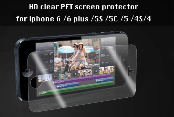 HD clear PET Screen Protector for iPhone , 100% Bubble-free,Anti-oil, high