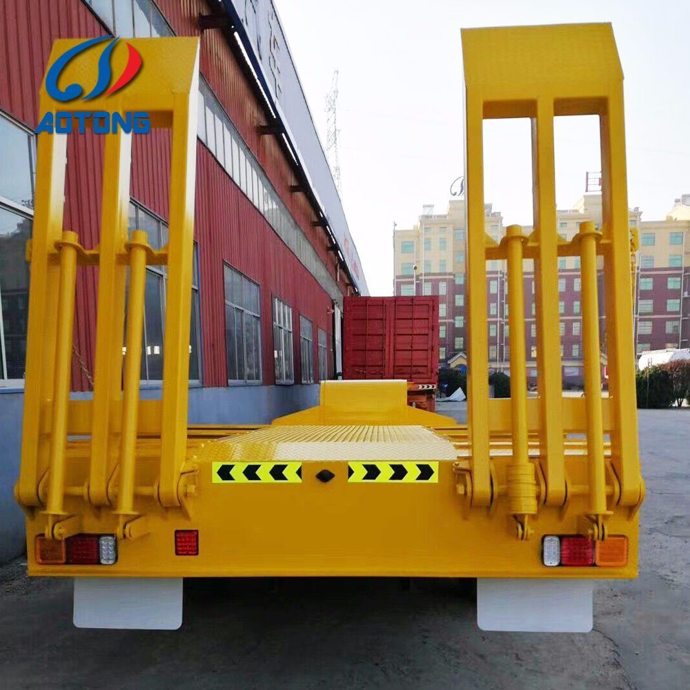Max Payload 80000KG Tractor 3 Axles 60t Excavator Equipment Lowbed Truck Trailer/Lowboy semi trailer