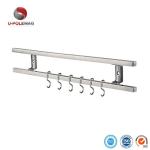 304 Stainless Steel Magnetic Knife Bar Rack with 6 Hooks and Ferrite Magnet Type