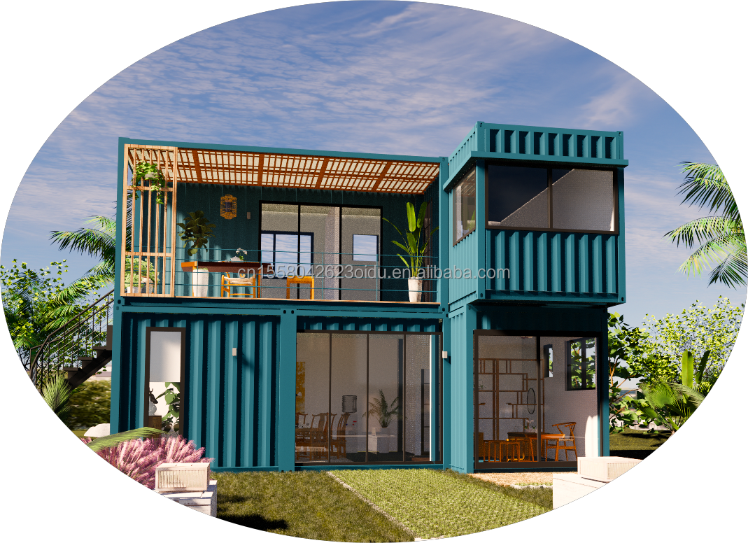 Customized Color 20ft Flat Pack Living Steel Frame Modular Home Prefab Sandwich Panel Shipping 3 Bedroom Container House
