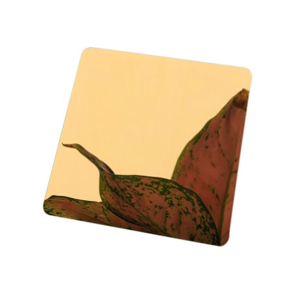 Cold Rolled 8K Golden Stainless Steel Mirror Sheet 2000mm Length For Building