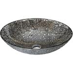 Chromed Bathroom Wash Basin Bowl Above Counter Oval Silver Modern Crystal
