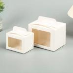 Kraft Paper Cookie Baking Candy Sweet Gift Packaging Box Clear PVC Transparent