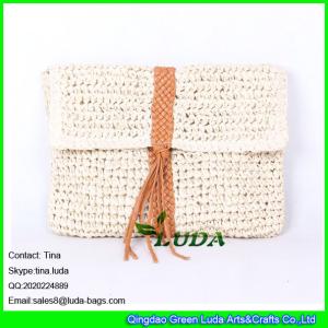 Quality LUDA 2016 summer handbag quilted totes pu handwoven macrame dec paper straw handbag wholesale