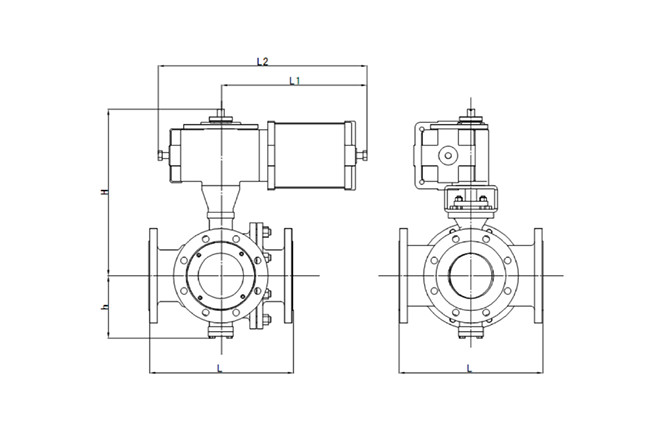 Ss Instrumentation Control Valves , High Temp Electric Actuated Four Way Ball Valve
