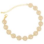Zircon Smiley Face Gold Necklace