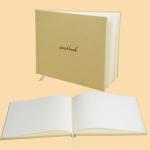 Customize B5 Linen Fabric Blank Hardcover Guest Book Gold Hot Foil Stamping