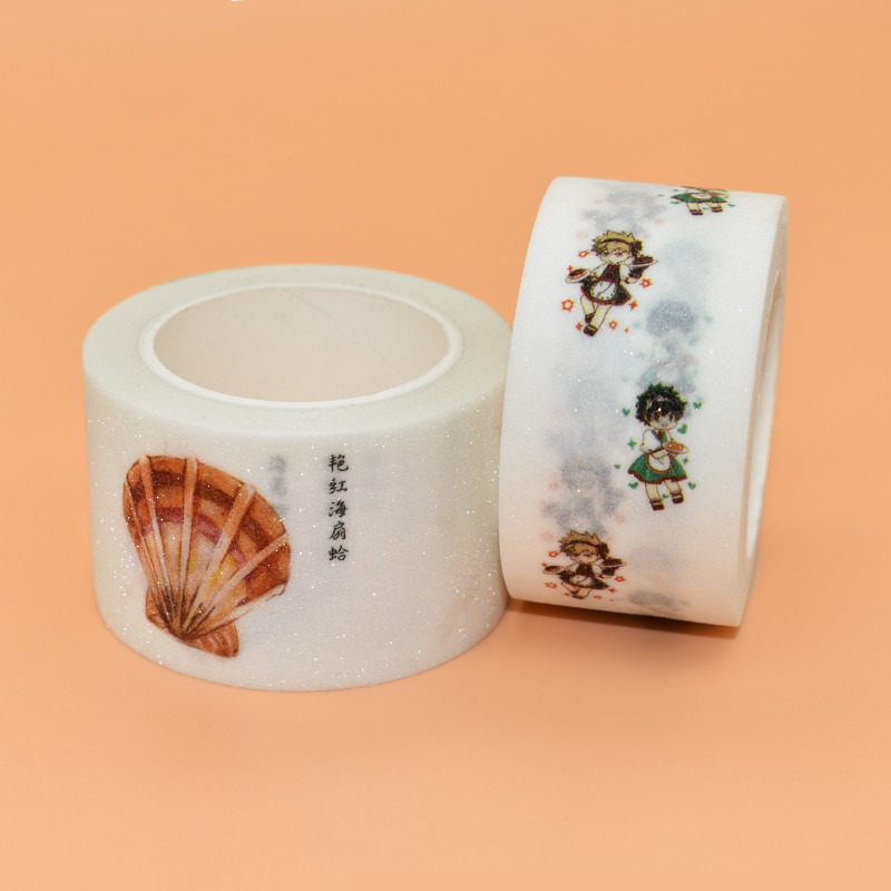 Waterproof Acrylic Adhesive Masking Christmas Glitter Washi Tape
