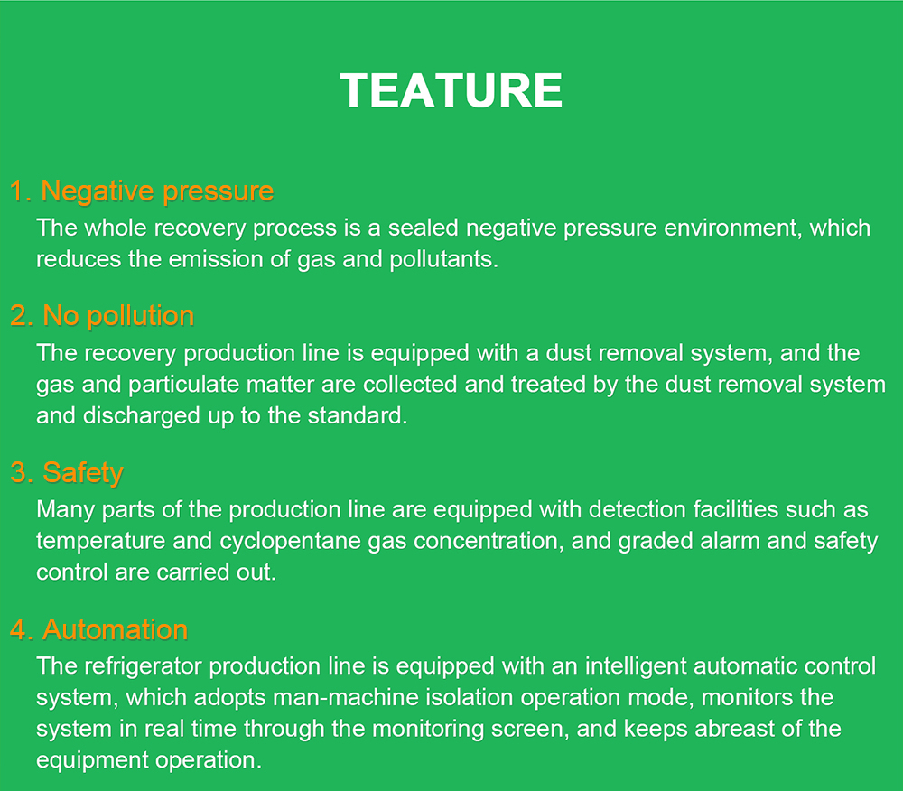 Large / Small Capacity Waste Refrigerator Recycling Line Eco Friendly