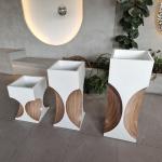 Tall Rectangular Large Resin Fiberglass Flower Pots For Shopping Mall
