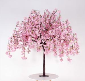Quality OEM Pink 130cm Height Faux Cherry Blossom Tree Fiberglass Plastic wholesale