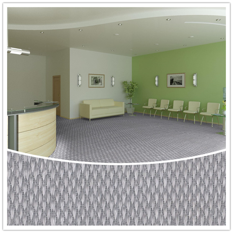 Stripe Design PVC Woven Vinyl Carpet Roll For Commercial Outdoor Anti - Slip
