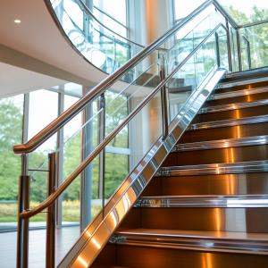 Quality Compact Stainless Steel Handrails with Flat Saddle for Glass Railings wholesale