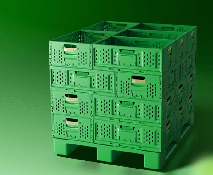 Virgin Plastic Collapsible Folding Vegetable Crate for Agriculture Fruits Transportation