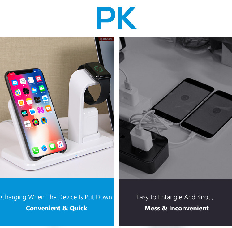 UCABLE 5W Multi Function 3 In 1 QI Wireless Charger