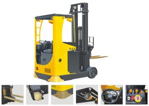 Quality Seat Type Electric Reach Truck Forklift , Narrow Aisle Reach Truck 6.2m Lifting Height wholesale
