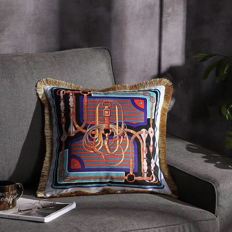 500g Car Decorative Pillows 45*45cm Hand Painted Cushion Cover Sofa Geometric