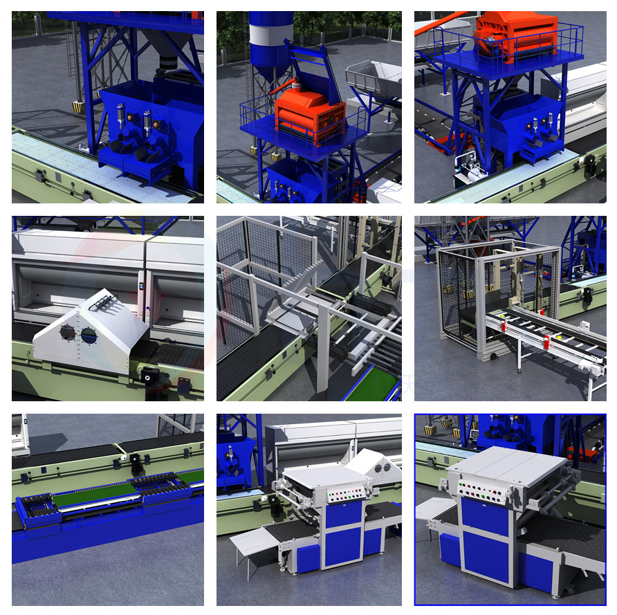 Automatic Concrete Dosing Artificial Road Edge Stone Filling Production Line