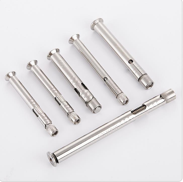 DIN Standard 304 Stainless Steel Countersunk Head Hex Socket Expansion Bolt Sleeve Anchors for Window or Door Frame Fixed in Silver