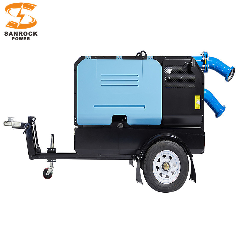 High Pressure Diesel Water Pump Emergency Flood Control Trailer Mounted Sewage Pump