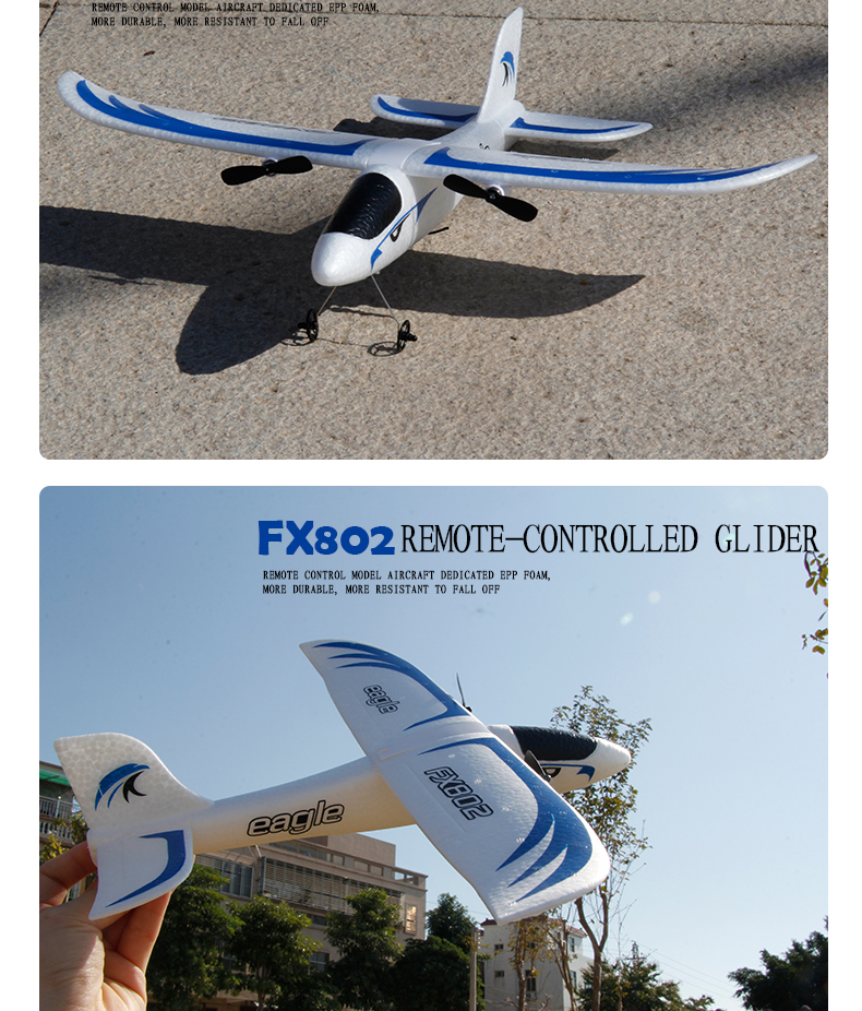 Fx802 2.4g 2ch Epp Foam Eagle Rc Airplane Rtf Fixed Wing Electric Outdoor Remote Control Plane Aircraft Rc Glider Flying Toys