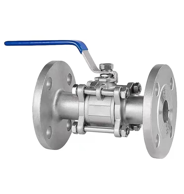 ASTM CF8m Manual Operated Flange 3PC Ball Valve